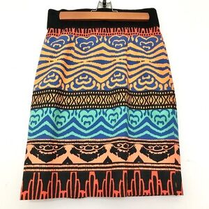Tracy Reese Artsy Print Mini Pencil Skirt Size 2